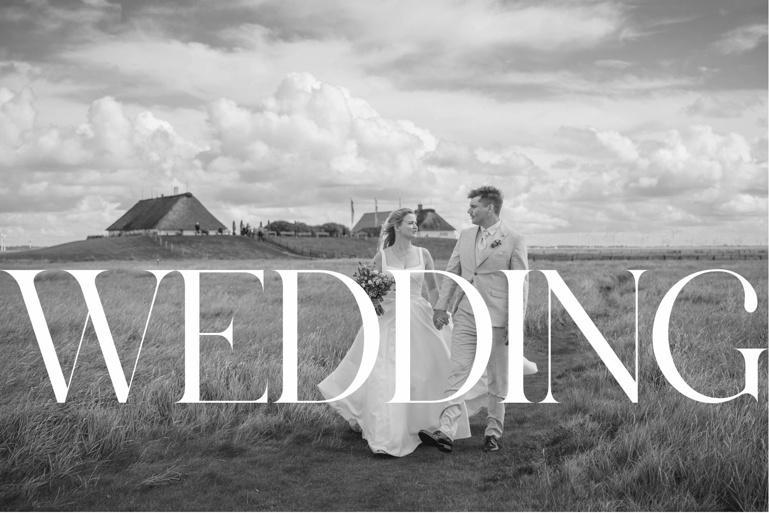 Hochzeitspaar beim Fotoshooting in Nordfriesland