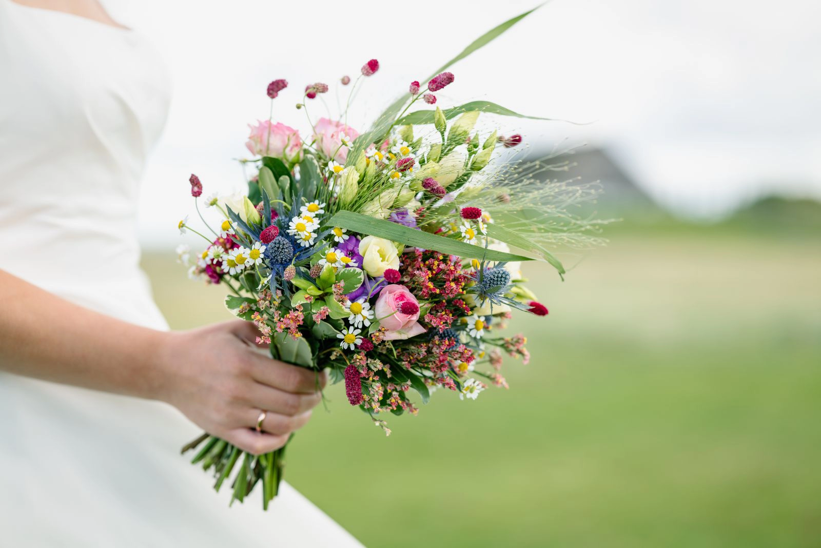 Bunter Brautstrauß bei einer Hochzeit in Nordfriesland